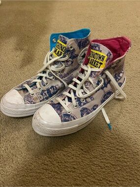 Batman Converse High-Top Sneakers with Pink & Blue Linings